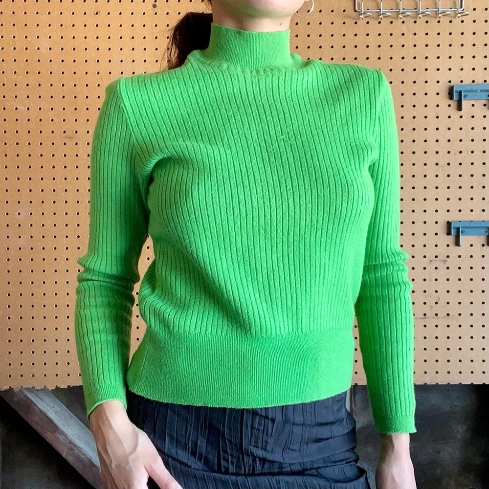 VINTAGE YSL LIME GREEN WOOL SWEATER